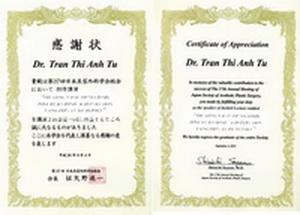 Certificate of Appreciation của Hội PTTM Nhật 2014